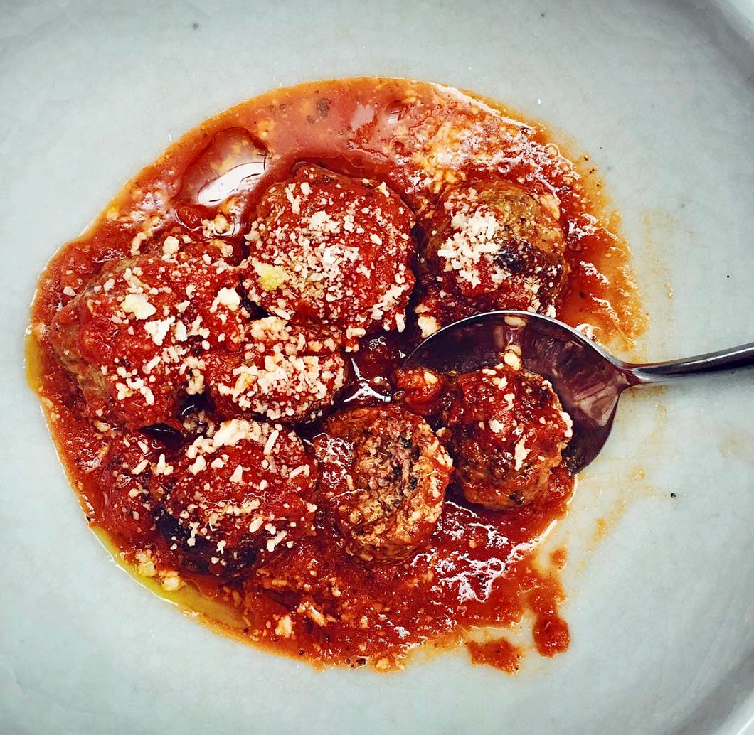 Meatballs in Brothy Red sauce